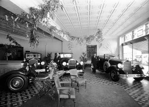 Pierce-Arrow Showroom, 1404 E. Douglas, Wichita, Kansas, 1930. No piles of tires or big colorful sales banners here.